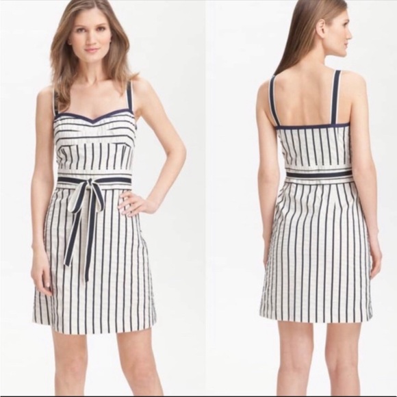 Tory Burch Dresses & Skirts - TORY BURCH Womens Kinsley Dress Navy Striped, Straps, Waist Tie, Sz 6